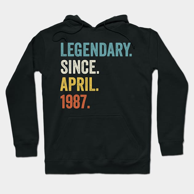 Legendary Since April 1987 35th Birthday Hoodie by tobzz